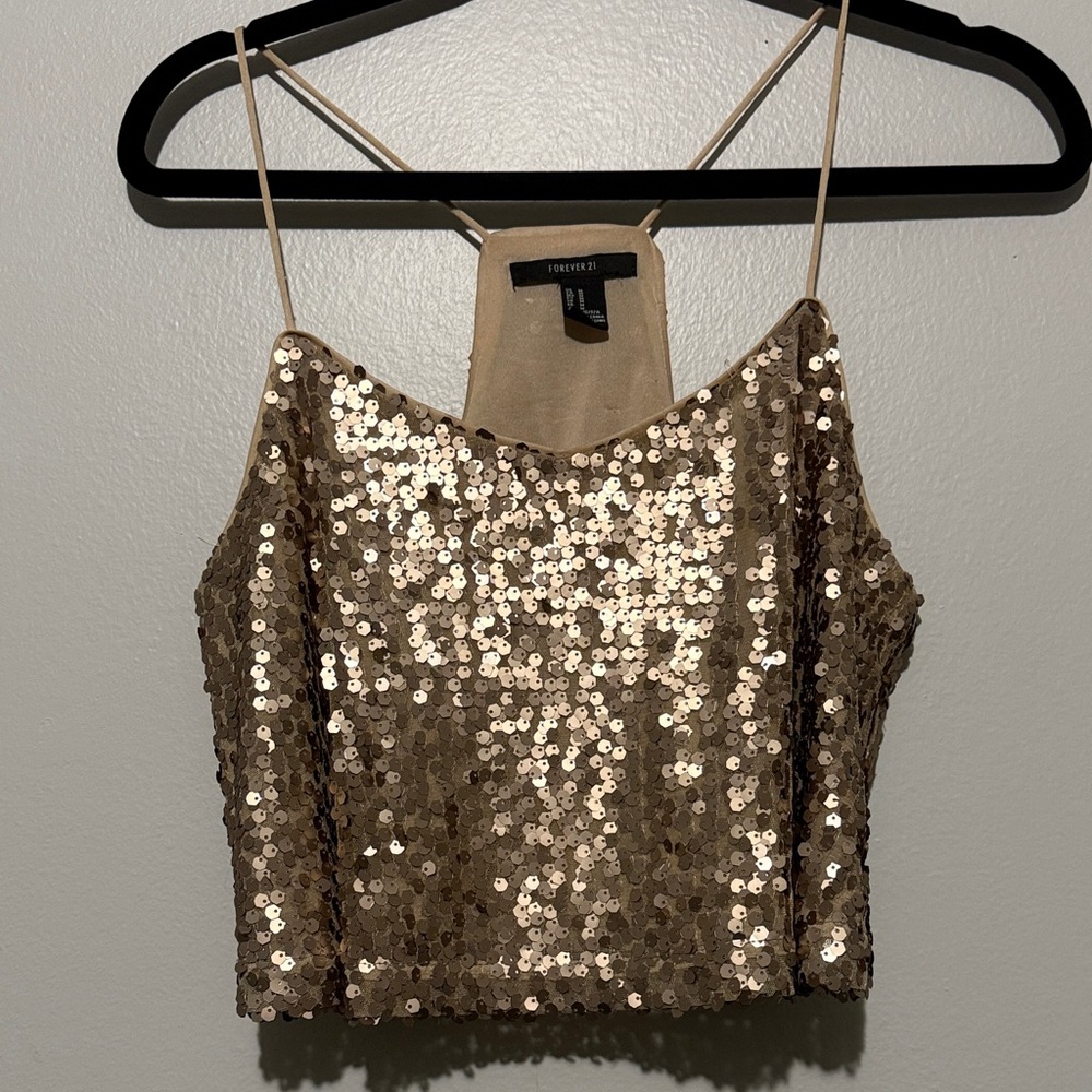 Forever 21 Shimmering Gold Sequin Cami